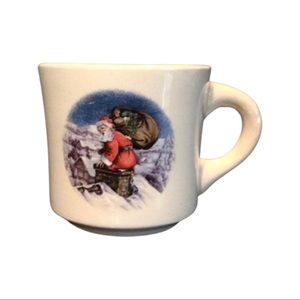 Vintage Small Mug Santa Climbing Down the Chimney
